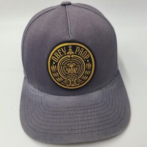 Obey Hat Snapback Blue Yellow Distressed Prop Flat Brim Skate Skateboard Men‎
